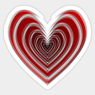 Rosy Heart (Glitch Red) Sticker